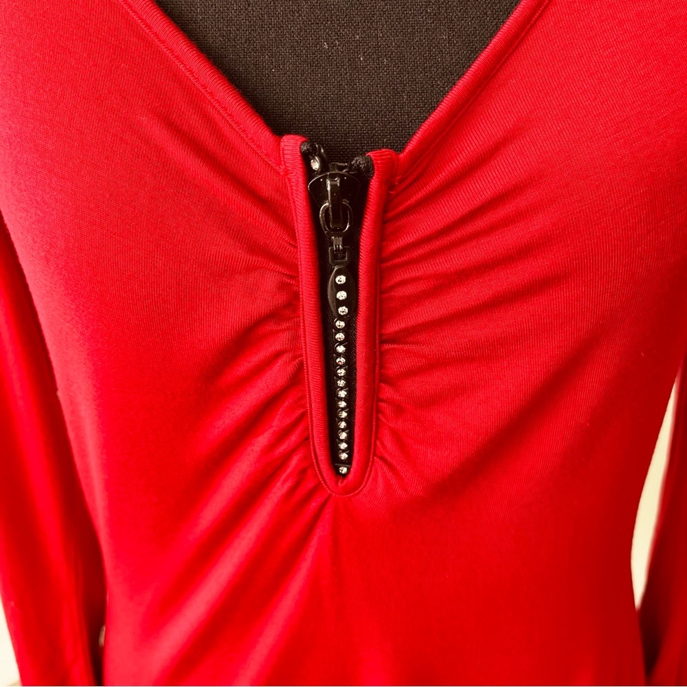 Boston Proper Rhinestone Zip Front Top - Picture 2 of 9